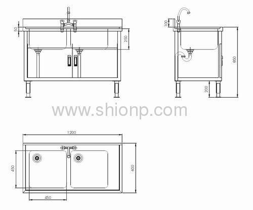 Stainless Steel Kitchen Bench with Sink