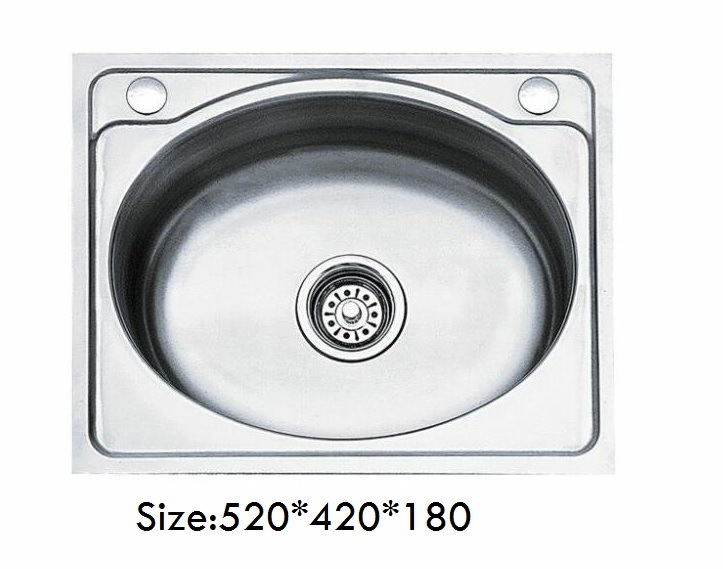 Stainless Steel Single Pot Kitchen Small Round Pot Hook Kitchen Washbasin 490