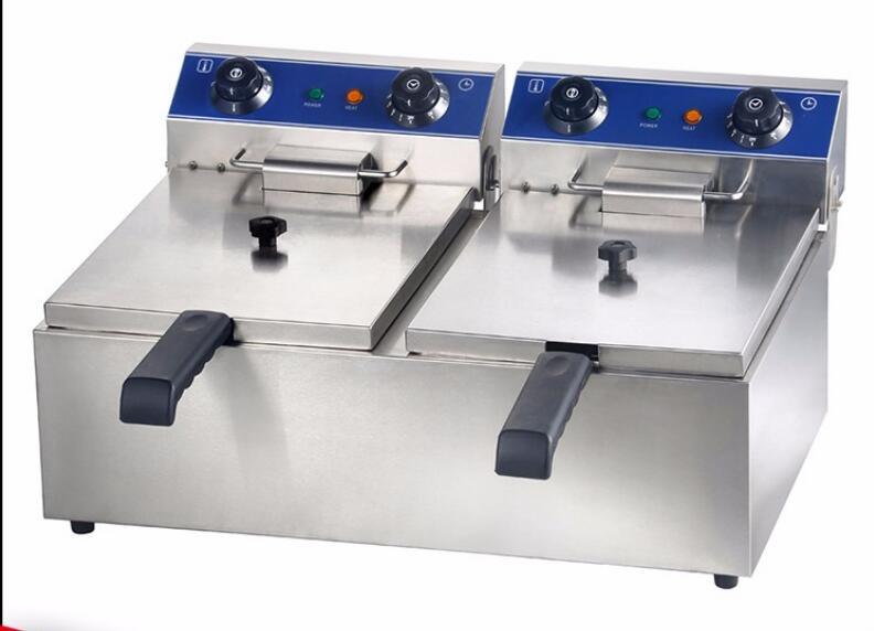 Commercial Kitchen Equipment as Seen TV Stainless Steel Deep Fryer 2-Tank Gas Fryer