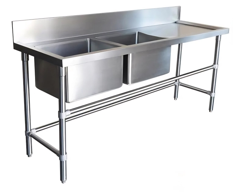 Stainless-steel-prep-table-with