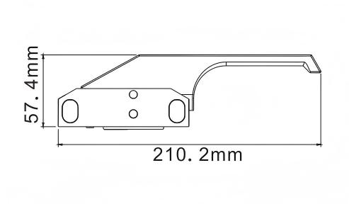Edgemount Latch with Black Thermoplastic Freezer Offset Handle SPZ-BXS04-1-CP