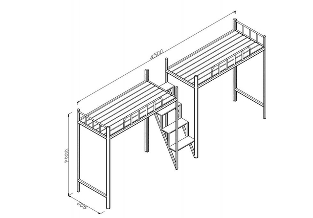 Full Loft Bed with Desk Underneath
