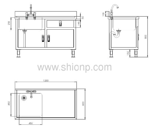 Stainless Work Table with Sink
