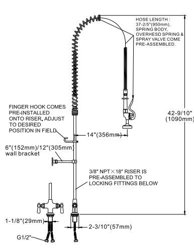 Wall Mounted Pre-Rinse Units