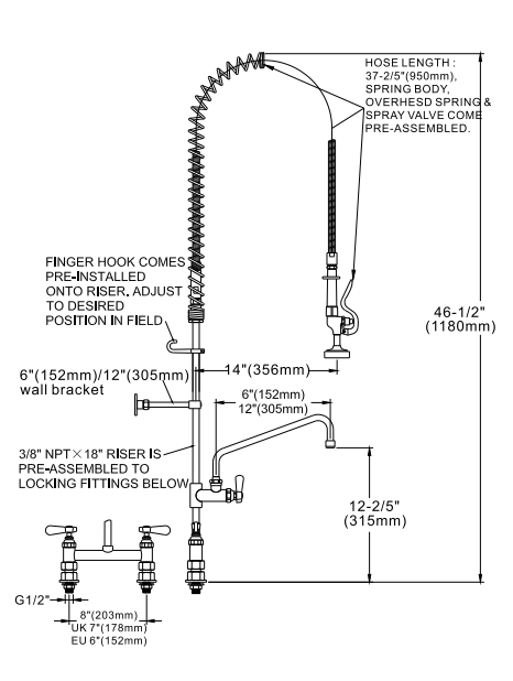 Wall Mounted Pre-Rinse Units