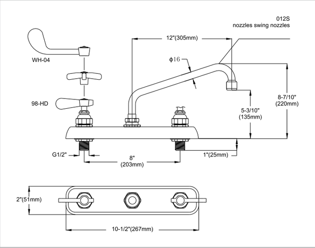 Wall-Mounted Swing Nozzle Faucets