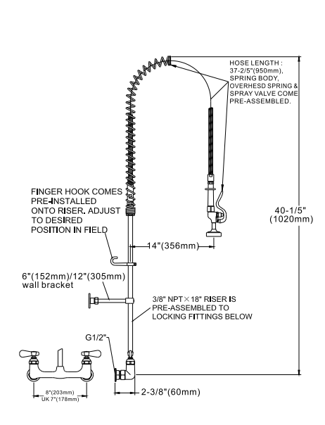 Wall Mounted Pre-Rinse Units