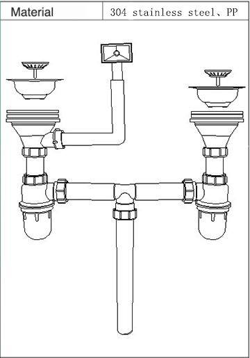 Double Kitchen Sink Plumbing Kit