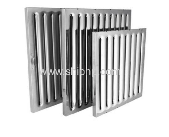 Stainless Steel Baffle Grease Filter Canopy Filter Hood Kitchen Canopy Filter
