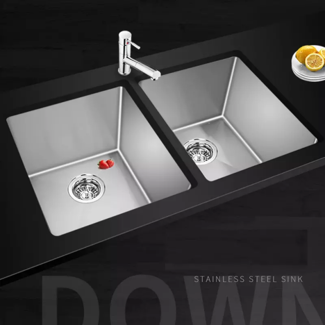China Handmade Kitchen Double Sink