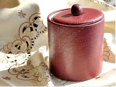Leather Ice Bucket with Lid