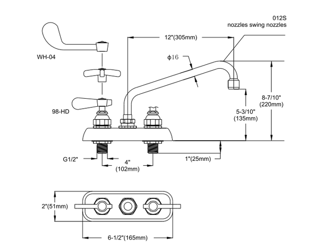 Wall-Mounted Double Workboard Faucet