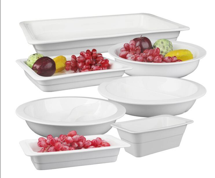 1/2high Quality Commercial Kitchen Equipment Porcelain Divided Food Pan