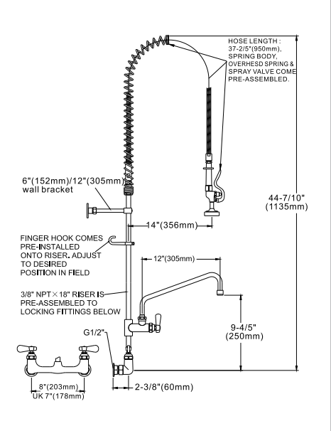Wall Mounted Pre-Rinse Units