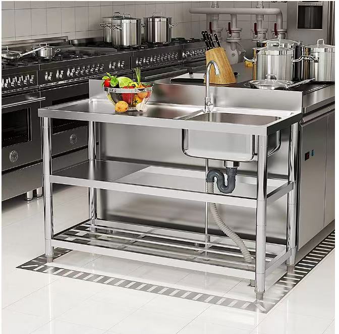 Why Commercial Kitchens Need Stainless Steel Tables with Built-in Sinks