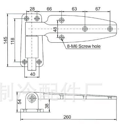 Cold Storage Door Hinge Oven Door Oven Door Hinge Flat Door Hinge