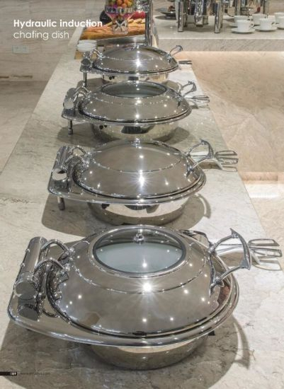 China Round Chafing Dish with Glass Lid