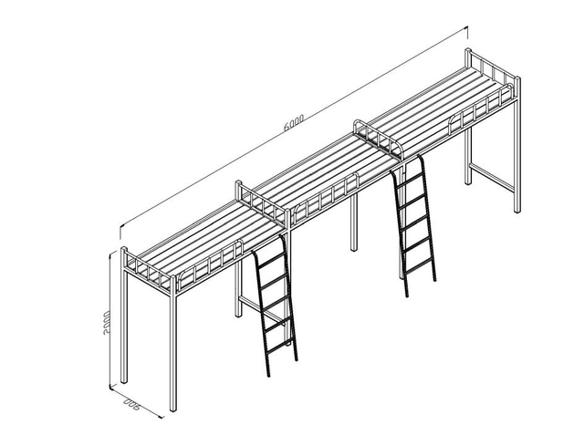 Single Bunk Bed with Desk Underneath