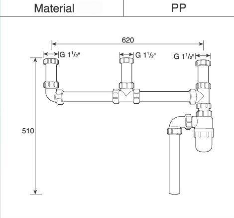 China Double Sink Waste Kit