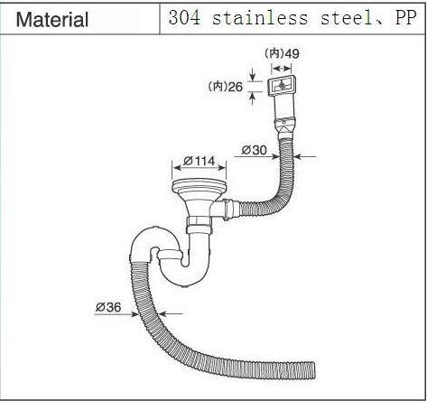 China Kitchen Sink Pipe Kit