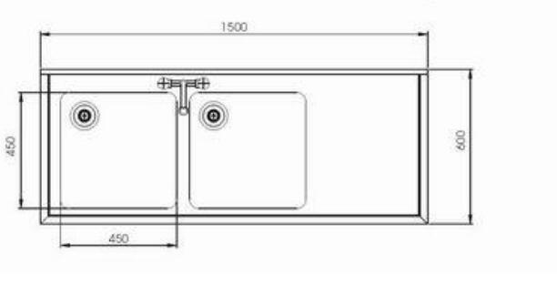 Stainless Steel Dual-Basin Washing Desk