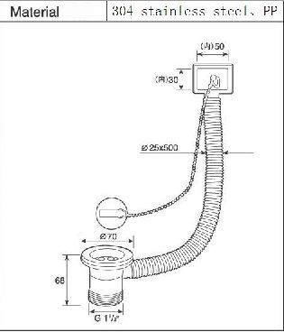 Kitchen Sink Waste with Overflow